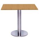 Mesa Beta Big Inox 75 cm (Alt) Disco Redondo Tampo MDP Quadrado 70 cm (Larg) x 2,50 cm (Alt) Samba