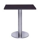 Mesa Beta Big Inox 75 cm (Alt) Disco Redondo Tampo MDP Quadrado 80 cm (Larg) x 2,50 cm (Alt) Preto
