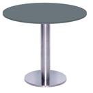 Mesa Beta Big Inox 75 cm (Alt) Disco Redondo Tampo MDP Redondo 60 cm (Larg) x 2,50 cm (Alt) Grafito