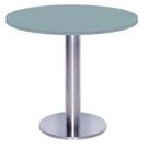 Mesa Beta Big Inox 75 cm (Alt) Disco Redondo Tampo MDP Redondo 80 cm (Larg) x 2,50 cm (Alt) Cinza
