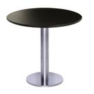 Mesa Beta Big Inox 75 cm (Alt) Disco Redondo Tampo MDP Redondo 80 cm (Larg) x 2,50 cm (Alt) Preto