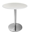 Mesa Beta em Inox 75 cm (Altura) com Disco Redondo com Tampo em MDP Redondo 60 cm Cor Branco