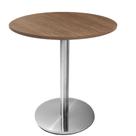 Mesa Beta em Inox 75 cm (Altura) com Disco Redondo com Tampo em MDP Redondo 60 cm Cor Imbuia