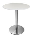 Mesa Beta em Inox 75 cm (Altura) com Disco Redondo com Tampo em MDP Redondo 70 cm Cor Branco Mesa Beta em Inox 75 cm (Altura) com Disco Redondo com Tampo em MDP Redondo 70 cm Cor Branco