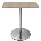 Mesa Beta Inox 75 cm (Altura) Disco Redondo Tampo MDP Quadrado 60 cm (Larg) x 2,50 cm (Alt) CasaBlanca
