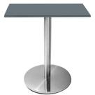 Mesa Beta Inox 75 cm (Altura) Disco Redondo Tampo MDP Quadrado 60 cm (Larg) x 2,50 cm (Alt) Grafito