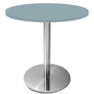 Mesa Beta Inox 75 cm (Altura) Disco Redondo Tampo MDP Redondo 60 cm (Larg) x 2,50 cm (Alt) Cinza