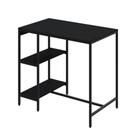 Mesa Bistrô 100x60x92cm Com 2 Banquetas Tub Preto ônix
