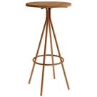 Mesa Bistro 1575 Redonda em Aço com Tampo Madeirado Carraro Cor Rose Cobre Freijo