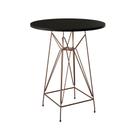 Mesa Bistrô Alta 60Cm Preta Base Ferro Cobre Cor: Preto