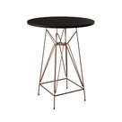 Mesa Bistrô Alta Eames 60cm Preta Base Ferro Cobre
