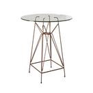 Mesa Bistrô Alta Eames Vidro 60cm Base Ferro Cobre