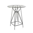 Mesa Bistrô Alta Eames Vidro 60cm Base Ferro Preto