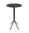 Mesa Bistrô Alta Preto C/ Tampo Preto 60cm Redondo Mdf - jadi