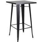 Mesa Bistrô Alta Tolix 60x60cm Preta, Ideal Para Bar, Café Ou área Gourmet