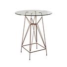 Mesa Bistrô Alta Vidro 60Cm Base Ferro Cobre Cor: Branco
