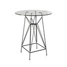 Mesa Bistrô Alta Vidro 60Cm Base Ferro Preto Cor: Branco