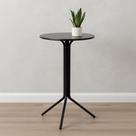 Mesa Bistrô Alto Para Bar Área De Lazer Casa Cozinha Gourmet Lanchonete Café Bar Tampo MDF Estrutura Preta