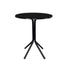 Mesa Bistrô Baixo Preto com Tampo Redondo Preto