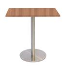 Mesa Bistrô Beta 112,50 cm (Alt) Disco Redondo Tampo MDP Quadrado 80 cm (Larg) x 2,50 cm (Alt) Noce Naturalle
