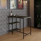 Mesa Bistrô c/02 Prateleiras Tub 60 cm Est.Preta