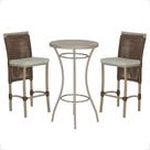 Mesa Bistrô com 2 Banquetas Roma Fendi Corda Náutica Estofado 3 Trama Original