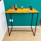 Mesa Bistrô de Ferro e Madeira Industrial Style Carvalho e Preto Mesa Bistrô de Ferro e Madeira Industrial Style Carvalho e Preto