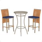 Mesa Bistrô e 2 Banquetas Roma Fendi Corda Náutica Estofado 10 Trama Original