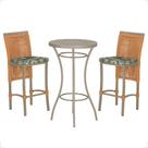 Mesa Bistrô e 2 Banquetas Roma Fendi Corda Náutica Estofado 5 Trama Original