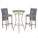 Mesa Bistrô e 2 Banquetas Roma Fendi Corda Náutica Estofado 6 Trama Original