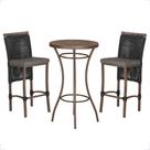 Mesa Bistro e 2 Banquetas Roma Marrom Corda Náutica 11 Trama Original