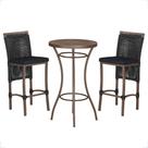 Mesa Bistro e 2 Banquetas Roma Marrom Corda Náutica 12 Trama Original