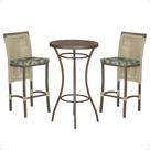 Mesa Bistrô e 2 Banquetas Roma Marrom Corda Náutica Estofado 5 Trama Original