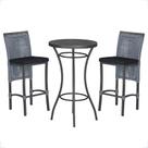 Mesa Bistro e 2 Banquetas Roma Preta Corda Náutica 12 Trama Original