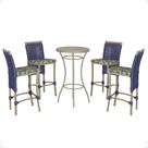 Mesa Bistrô e 4 Banquetas Roma Fendi Corda Náutica Estofado 5 Trama Original