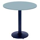 Mesa Bistrô Ferro Preto 111,50 cm (Alt) Disco Redondo Tampo MDP Redondo 60 cm (Larg) x 2,50 cm (Alt) Cinza