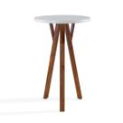 Mesa Bistrô Gourmet Decorativa Lucca Redondo 65 Cm Madeira Maciça Branco Laca