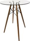 Mesa Bistro Pulpito 70cm Redonda Vidro Temperado Eiffel Charles Eames Bar Barzinho Café Palestra Igreja