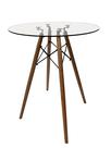 Mesa Bistro Pulpito Redondo 70cm Vidro Temperado Eiffel Charles Eames Bar Barzinho Café Palestra Igreja