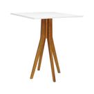 Mesa Bistrô Sevilha Madeira Maciça e Tampo Quadrado - Amêndoa Tampo 80x80 Laqueado Branco