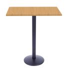 Mesa Bistrô Zeta Ferro Preto 111,50 cm Alt Base Disco Tampo MDP Quadrado 70 cm Larg x 2,50 cm Samba