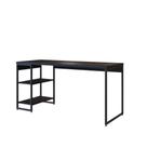 Mesa C/estante Baixa 150x64x75cm C/02 Prateleiras Preto ônix / Preto ônix /