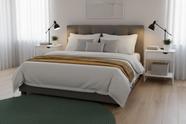 Mesa cabeceira 1 gaveta Nicho Branco Lateral Cama Kit 2und.