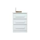 Mesa Cabeceira Baião c/ 3 Gavetas Branco - Lopas