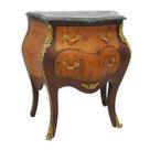 Mesa Cabeceira Bombê Rádica Bronze Marmore Alpi Verde Luxo