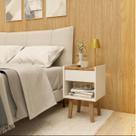 Mesa Cabeceira Branca Retro MDF Mesa Cabeceira Branca Retro MDF