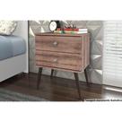 Mesa Cabeceira Casal RT 3032 c/ 2 Gavetas Rustico - Movelbento