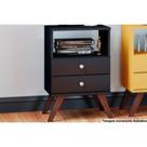Mesa Cabeceira Casal RT3103 c/ 2 Gavetas Preto - Movelbento