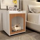Mesa Cabeceira Casinha De Cachorro-gato Pet Off White-freijó
