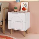 Mesa Cabeceira com 2 Gavetas Capela Branco